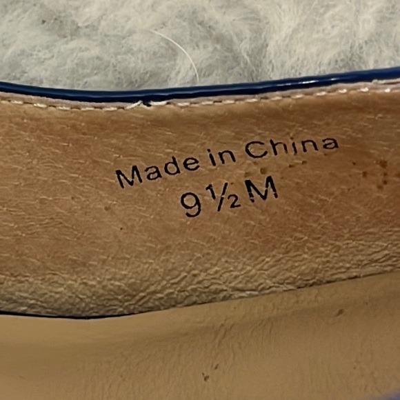 Kate spade royal blue patent peep toe wedge pump sz 9.5M - Picture 9 of 14